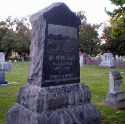 Moses J Church Marker at Mountain View Cemetery image. Click for full size.