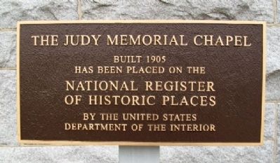 The Judy Memorial Chapel Marker. Click for full size. The Judy Memorial Chapel Marker image. Click for full size.