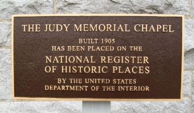 The Judy Memorial Chapel Marker image. Click for full size.