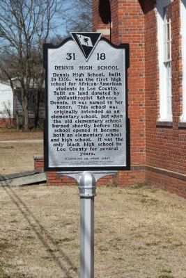 Dennis High School Marker. Click for full size. Dennis High School Marker image. Click for full size.