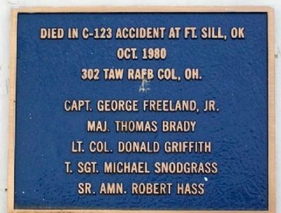 302 TAW C-123 Accident Memorial image. Click for full size.