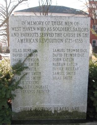 West Haven Revolutionary War Memorial. Click for full size. West Haven Revolutionary War Memorial image. Click for full size.