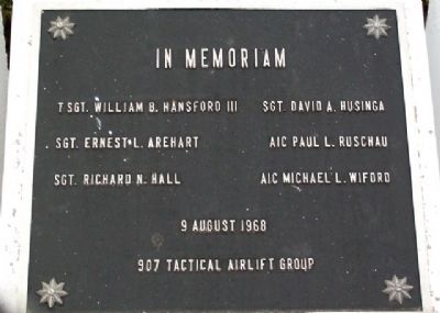 907 TAG C-119G Accident Memorial Marker image. Click for full size.
