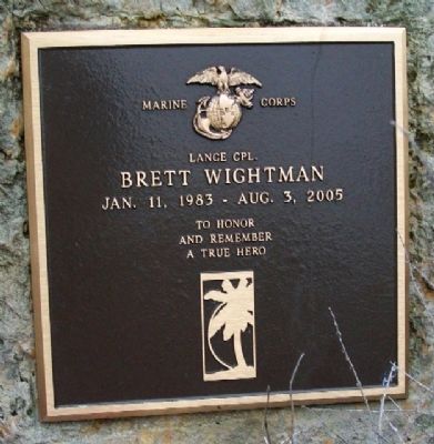 LCpl Brett Wightman Memorial. Click for full size. LCpl Brett Wightman Memorial image. Click for full size.