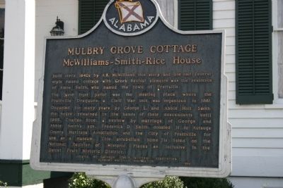 Mulbry Grove Cottage Marker. Click for full size. Mulbry Grove Cottage Marker image. Click for full size.