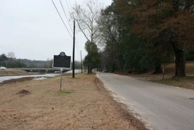 Old Plank Road & Marker looking in the direction the road headed toward the Alabama River.. Click for full size. Old Plank Road & Marker looking in the direction the road headed toward the Alabama River. image. Click for full size.