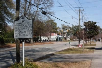 "Chesnut Cottage" Marker, looking east along Hampton Street image. Click for full size.