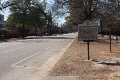 Hampton - Preston House Marker seen along Blanding Street , looking west. Click for full size. Hampton - Preston House Marker seen along Blanding Street , looking west image. Click for full size.