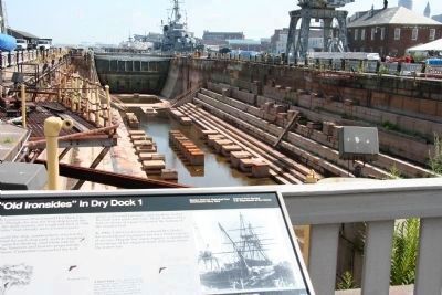 “Old Ironsides” in Dry Dock 1 Marker image. Click for full size.