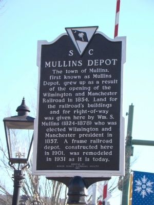 Mullins Depot Face of Marker. Click for full size. Mullins Depot Face of Marker image. Click for full size.