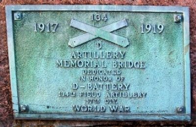 D-134 Artillery Memorial Bridge Marker. Click for full size. D-134 Artillery Memorial Bridge Marker image. Click for full size.