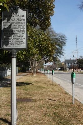 Wilson House Marker, looking east along Hampton Street. Click for full size. Wilson House Marker, looking east along Hampton Street image. Click for full size.
