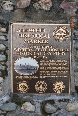 Western State Hospital Historical Cemetery, 1876-1953 Marker image. Click for full size.