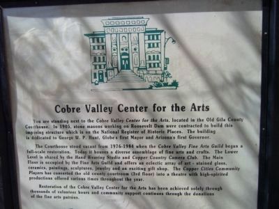 Cobre Valley Center for the Arts Marker. Click for full size. Cobre Valley Center for the Arts Marker image. Click for full size.