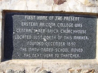 First home of Eastern Arizona College Marker image. Click for full size.