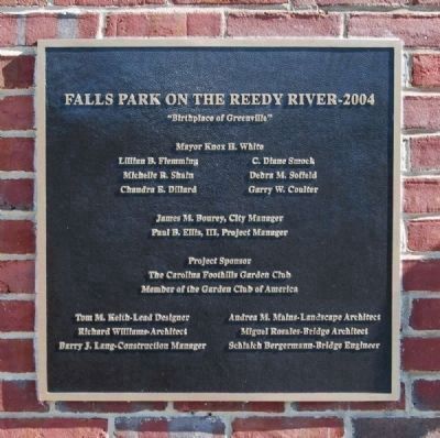 Falls Place on the Reedy River - 2004<br>Located on the Elevator Adjacent to Falls Place image. Click for full size.