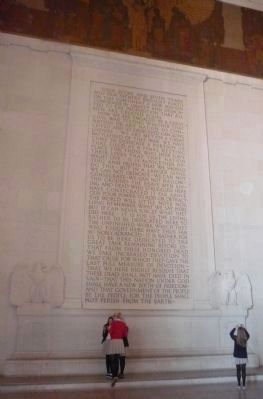 Lincoln Memorial, south wall - <br><center>"The Gettysburg Address" image. Click for full size.