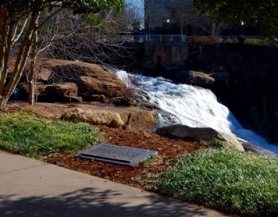 The Reedy River Marker and Falls image. Click for full size.
