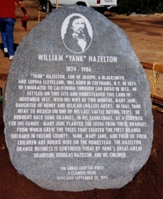 William "Yank" Hazelton Marker image. Click for full size.