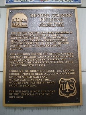 Record Courier Building Marker. Click for full size. Record Courier Building Marker image. Click for full size.