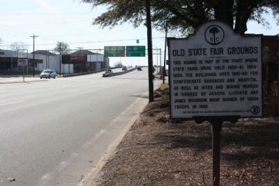 Old State Fair Grounds Marker, looking west along Elmwood Avenue. Click for full size. Old State Fair Grounds Marker, looking west along Elmwood Avenue image. Click for full size.