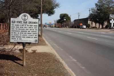 Old State Fair Grounds Marker, looking east along Elmwood Avenue. Click for full size. Old State Fair Grounds Marker, looking east along Elmwood Avenue image. Click for full size.