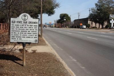Old State Fair Grounds Marker, looking east along Elmwood Avenue image. Click for full size.