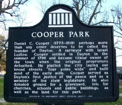 Cooper Park Marker. Click for full size. Cooper Park Marker image. Click for full size.