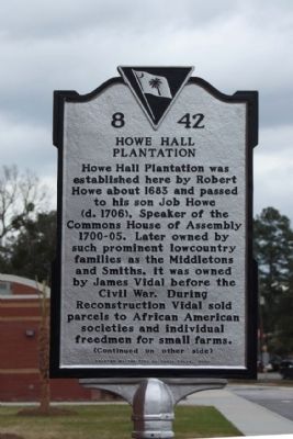 Howe Hall Plantation Marker image. Click for full size.
