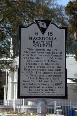 Macedonia Baptist Church Marker. Click for full size. Macedonia Baptist Church Marker image. Click for full size.
