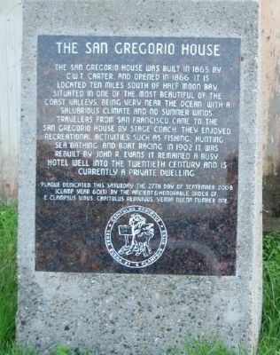 San Gregorio House Marker. Click for full size. San Gregorio House Marker image. Click for full size.