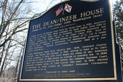 The Dean / Inzer House Marker Side A image. Click for full size.