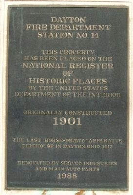 Dayton Fire Dept Station No. 14 Marker. Click for full size. Dayton Fire Dept Station No. 14 Marker image. Click for full size.