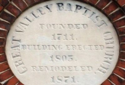 The Baptist Church in the Great Valley. Click for full size. The Baptist Church in the Great Valley image. Click for full size.