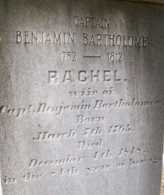 Benj & Rachel Bartholomew Grave Marker image. Click for full size.