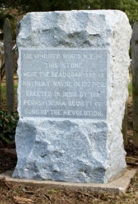 Anthony Wayne's Headquarters, 1777-78 Marker. Click for full size. Anthony Wayne's Headquarters, 1777-78 Marker image. Click for full size.