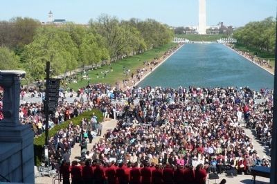 Lincoln Memorial - crowd gathering for the Marian Anderson 70th Anniversary Tribute Concert image. Click for full size.