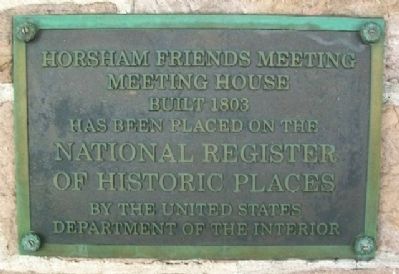Horsham Meeting House NRHP Marker. Click for full size. Horsham Meeting House NRHP Marker image. Click for full size.