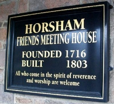 Horsham Meeting House Sign image. Click for full size.