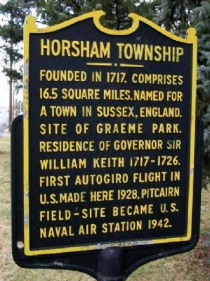 Horsham Township Marker image. Click for full size.