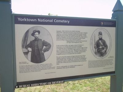 Yorktown National Cemetery Marker. Click for full size. Yorktown National Cemetery Marker image. Click for full size.