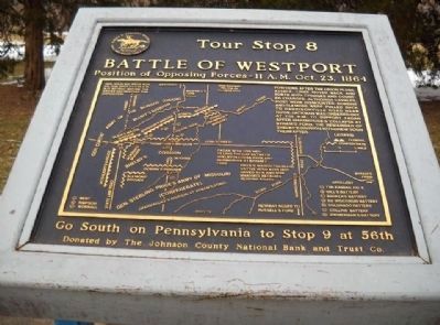 Battle of Westport Marker. Click for full size. Battle of Westport Marker image. Click for full size.