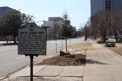 Ebenezer Lutheran Church Marker seen along Richland Street. Click for full size. Ebenezer Lutheran Church Marker seen along Richland Street image. Click for full size.