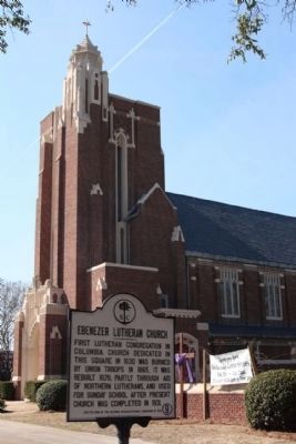 Ebenezer Lutheran Church and Marker image. Click for full size.