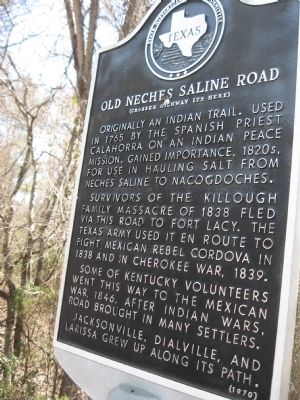 Old Neches Saline Road Marker image. Click for full size.
