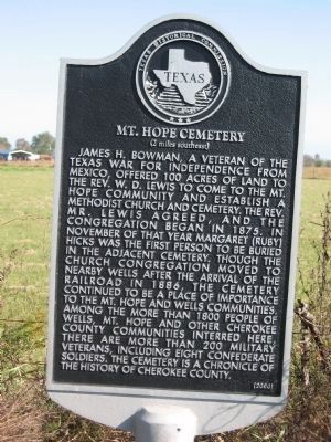 Mt. Hope Cemetery Marker image. Click for full size.