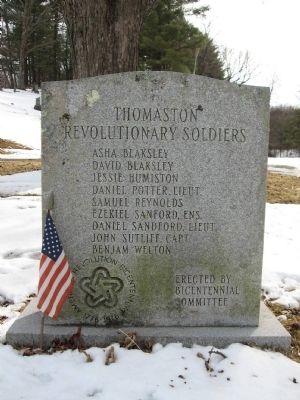 Thomaston Revolutionary Soldiers Marker. Click for full size. Thomaston Revolutionary Soldiers Marker image. Click for full size.