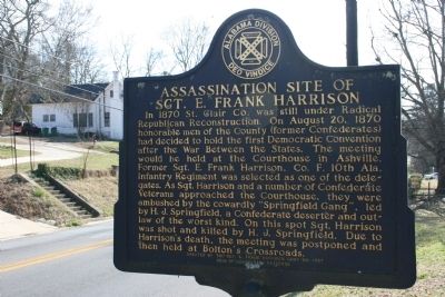 Assassination Site of Sgt. E. Frank Harrison Marker image. Click for full size.