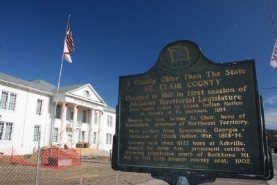 A County Older Than The State, St. Clair County Marker In Front of the St. Clair County Courthouse image. Click for full size.