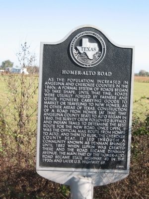 Homer-Alto Road Marker image. Click for full size.